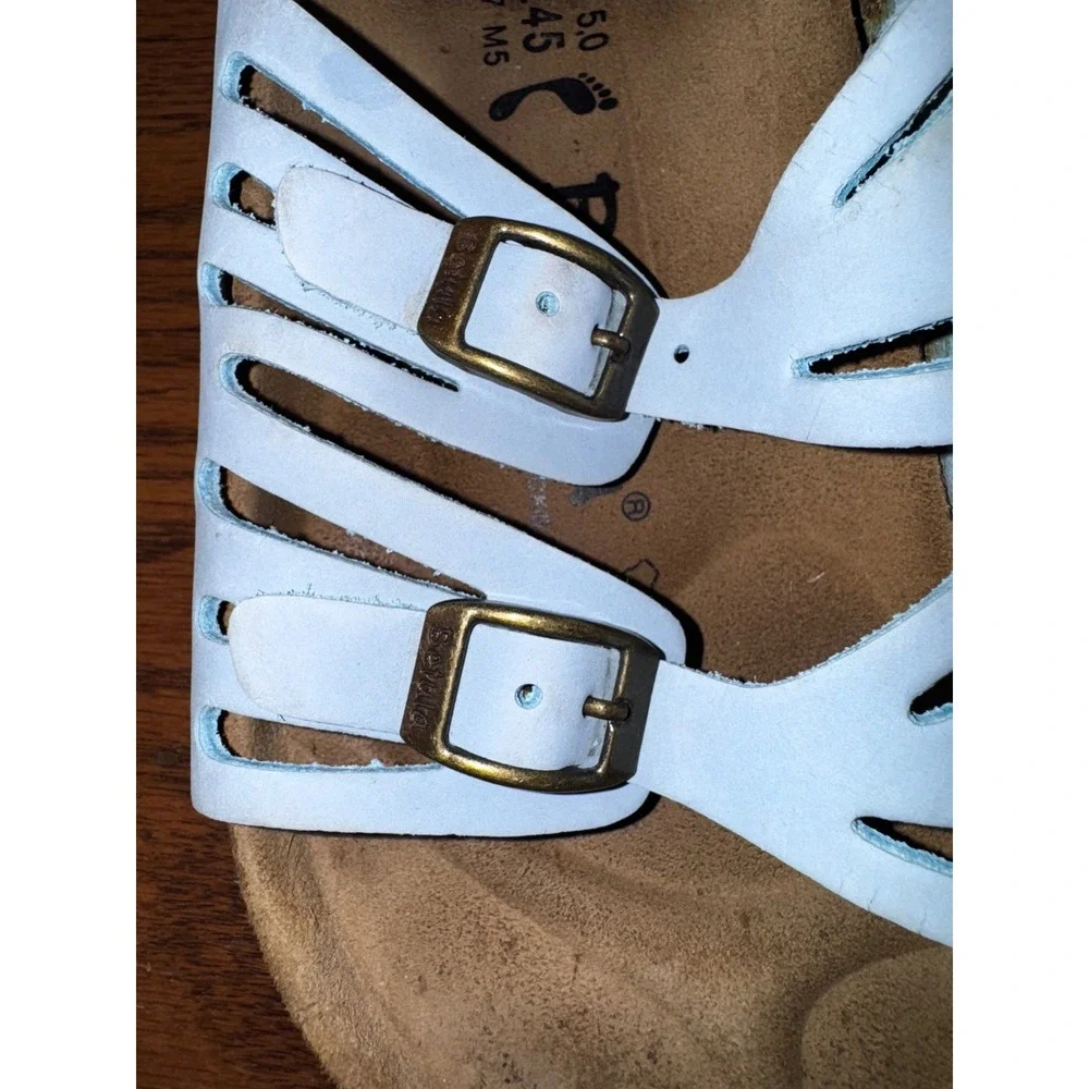 Birkenstock W 7 M 5 EU 38 Betula Granada Ruffle Sandals Light Blue Birko-Flor - Picture 3 of 7
